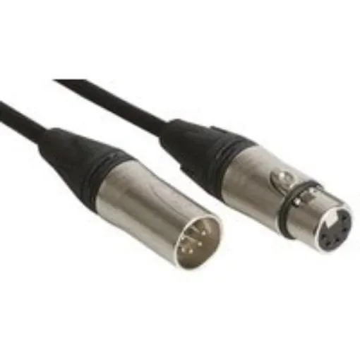 Van Damme Male 5 Pin XLR to Female 5 Pin XLR  Cable, Black, 10m - 401-029-001 product image