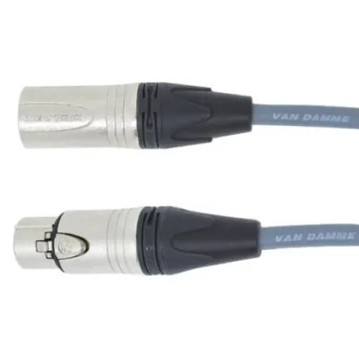 Van Damme Male 5 Pin XLR to Female 5 Pin XLR  Cable, Grey, 3m - 401-026-081 product image