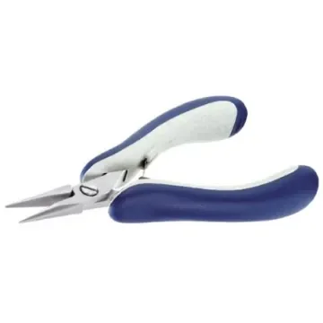 ideal-tek 25.E Electronics Pliers, Flat Nose Pliers, 145 mm Overall, Straight Tip, 10mm Jaw, ESD - 25.E6023.CRBG product image