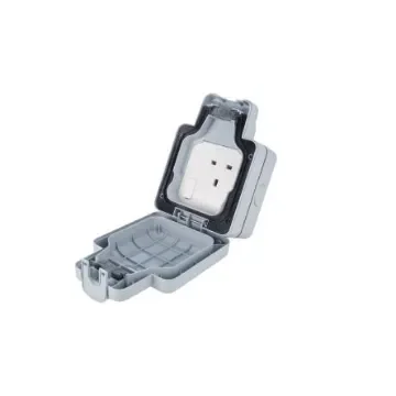MK Electric Grey 1 Gang Plug Socket, 13A, Type G - British, Outdoor Use - K56486GRY product image