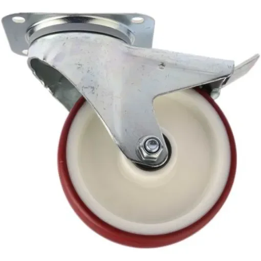 Tente Braked Swivel Castor Wheel, 350kg Capacity, 160mm Wheel - 3477UAR160P63 red product image