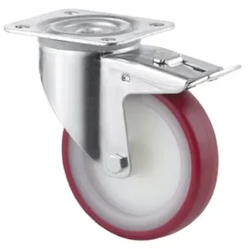 Tente Braked Swivel Castor Wheel, 350kg Capacity, 200mm Wheel - 3477UAR200P63 red product image