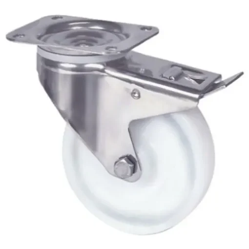 Tente Braked Swivel Castor Wheel, 200kg Capacity, 125mm Wheel - 8477UOO125P62 product image