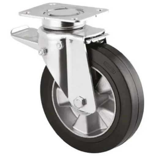 Tente Braked Swivel Castor Wheel, 300kg Capacity, 125mm Wheel - 3642IEP125P63 product image