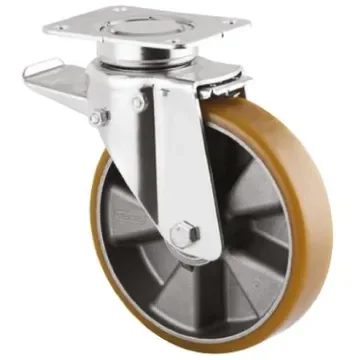 Tente Braked Swivel Castor Wheel, 500kg Capacity, 125mm Wheel - 3642ITP125P63 FLAT product image