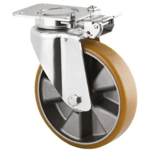 Tente Braked Swivel Castor Wheel, 600kg Capacity, 160mm Wheel - 3641ITP160P63 FLAT product image