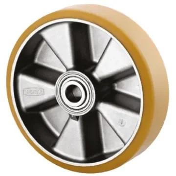 Tente Yellow Polyurethane Corrosion Resistant Trolley Wheel, 1000kg - ITP125x50-Ø20 flat product image