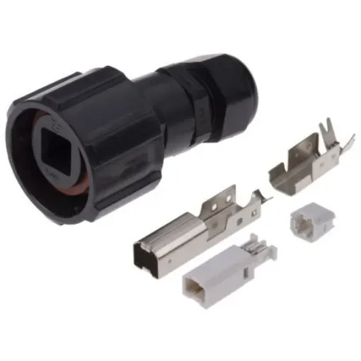 TE Connectivity Straight, Cable Mount, Plug- Single Port Type B 2.0 USB Connector - 1954640-1 product image
