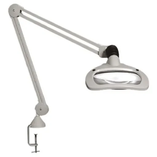 Luxo Wave LED LED Magnifying Lamp with Table Clamp Mount, 3.5dioptre, 175 x 108mm Lens - WAL026019 product image
