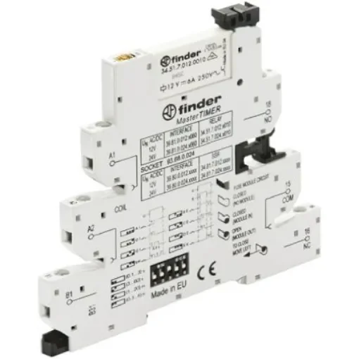 Finder 39 Series Interface Relay, DIN Rail Mount, 12V ac/dc Coil, SPDT - 39.81.0.012.0060 product image