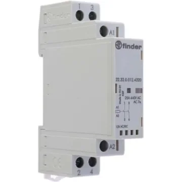 Finder 22 Series Contactor, 12 V ac/dc Coil, 2-Pole, 25 A, 2.2 W, 2NO, 440 V - 22.32.0.012.4320 product image
