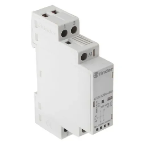 Finder 22 Series Contactor, 240 V ac Coil, 2-Pole, 25 A, 2.2 W, 2NO, 440 V - 22.32.0.230.4320 product image