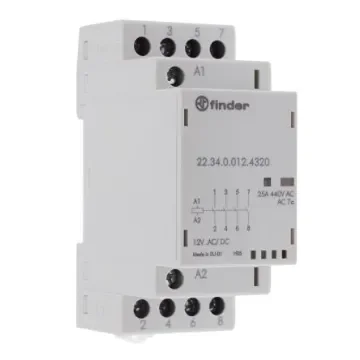 Finder 22 Series Contactor, 12 V ac/dc Coil, 4-Pole, 25 A, 250 V - 22.34.0.012.4320 product image