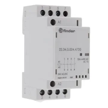 Finder 22 Series Contactor, 24 V ac/dc Coil, 4-Pole, 25 A - 22.34.0.024.4720 product image