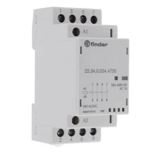 Finder 22 Series Contactor, 24 V ac/dc Coil, 4-Pole, 25 A - 22.34.0.024.4720 product image
