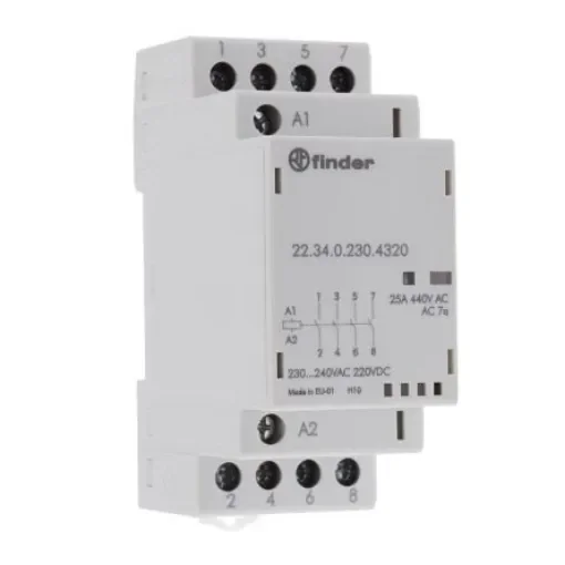 Finder 22 Series Contactor, 240 V ac Coil, 4-Pole, 25 A - 22.34.0.230.4320 product image
