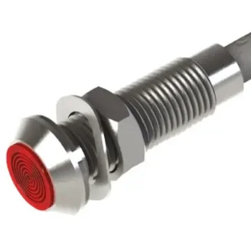 Marl Red Panel Mount Indicator, 28V dc, 5mm Mounting Hole Size, Lead Wires Termination, IP67 - 604-301-23 product image