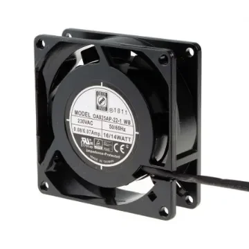 RS PRO Axial Fan, 230 V ac, AC Operation, 25cfm, 9W, 70mA Max, 80 x 80 x 26mm - 7897873 product image