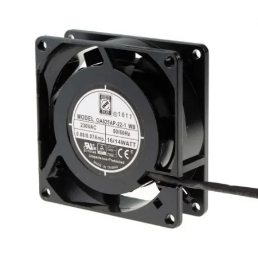 RS PRO Axial Fan, 230 V ac, AC Operation, 25cfm, 9W, 70mA Max, 80 x 80 x 26mm - 7897873 product image