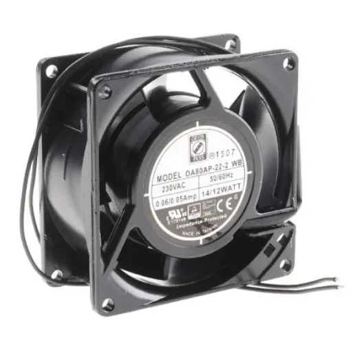RS PRO Axial Fan, 230 V ac, AC Operation, 25cfm, 12W, 50mA Max, 80 x 80 x 38mm - 7897876 product image