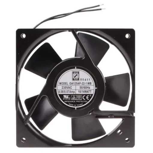 RS PRO Axial Fan, 230 V ac, AC Operation, 127.4m³/h, 14W, 70mA Max, 120 x 120 x 25mm - 7897886 product image