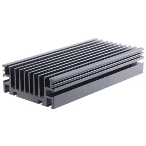 RS PRO Heatsink, Universal Rectangular Alu, 0.9°C/W, 200 x 96 x 40mm, Clamp - 7898564 product image