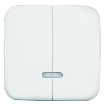 Busch Jaeger - ABB White 2 Gang Light Switch Cover - 6545-214 product image