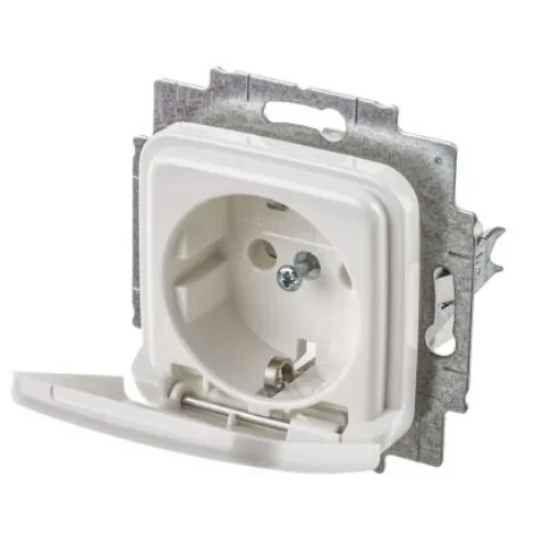 Busch Jaeger - ABB White 1 Gang Plug Socket, 16A, Type F - German Schuko - 20 EUK-214 product image