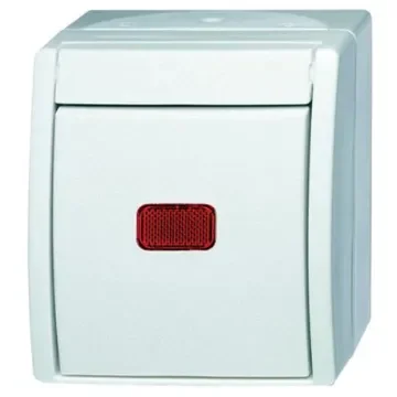 Busch Jaeger - ABB Rocker Light Switch, 2 Way, 1 Gang - 2601/6 SK W-54 product image