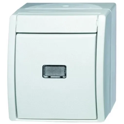 Busch Jaeger - ABB Push Button Light Switch, 1 Way, 1 Gang - 2621 WGL-54 product image