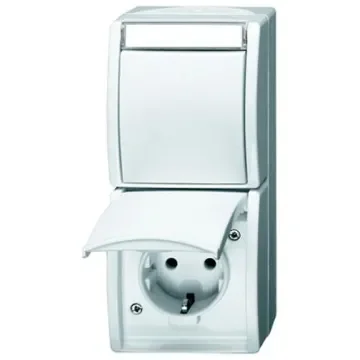 Busch Jaeger - ABB Rocker Light Switch, 2 Way, 1 Gang - 2601/6/20 EW-54 product image