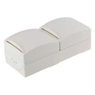 Busch Jaeger - ABB White 2 Gang Plug Socket, 16A, Type F - German Schuko, Outdoor Use - 20-02 EW-54 product image
