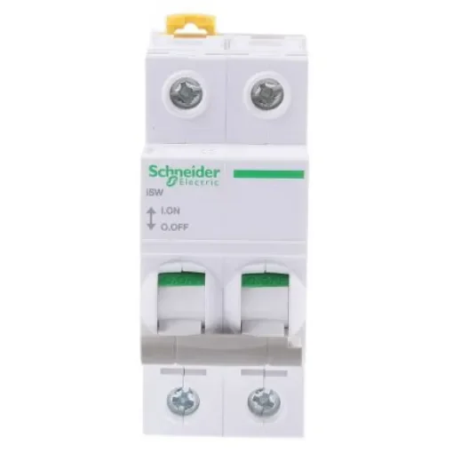 Schneider Electric 2P Pole DIN Rail Isolator Switch - 40A Maximum Current, IP20 - A9S65240 product image