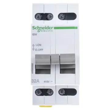 Schneider Electric 3P Pole Isolator Switch - 32A Maximum Current, IP40 - A9S60332 product image