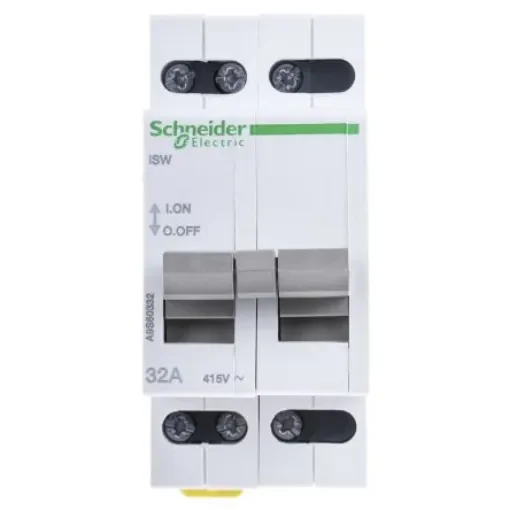 Schneider Electric 3P Pole Isolator Switch - 32A Maximum Current, IP40 - A9S60332 product image