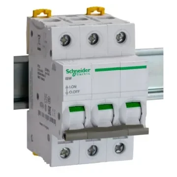 Schneider Electric 3P Pole DIN Rail Isolator Switch - 63A Maximum Current, IP20 - A9S65363 product image