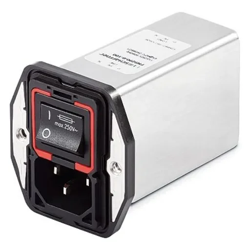 Schaffner 4A, 250 V ac Male Panel Mount IEC Filter 2 Pole FN9290-4-06, Faston 2 Fuse product image