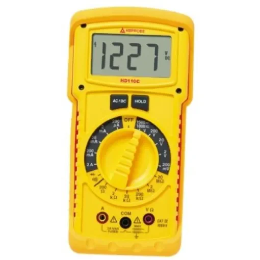 Amprobe HD110C Handheld Digital Multimeter, True RMS, 2A ac Max, 2A dc Max, 1000V ac Max product image
