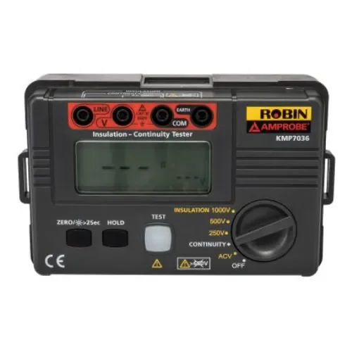 Robin-Amprobe KMP7036 Insulation Tester, 250V Min, 1000V Max, 1.99GO Max, CAT III 600V product image