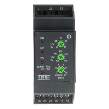 GIC Voltage Monitoring Relay, 3 Phase, DPDT, DIN Rail - MG53BH product image