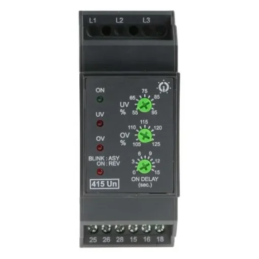 GIC Voltage Monitoring Relay, 3 Phase, DPDT, DIN Rail - MG53BH product image