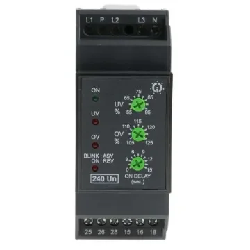 GIC Voltage Monitoring Relay, 1, 3 Phase, DPDT, DIN Rail - MG73BH product image