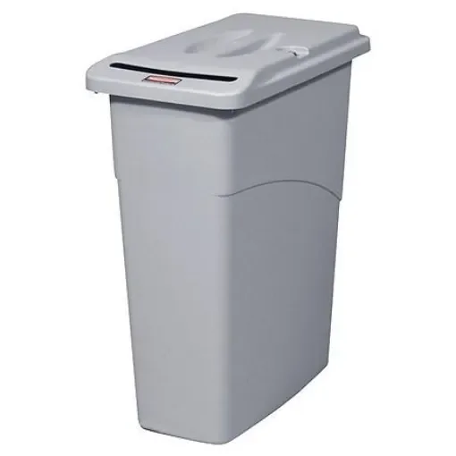 Rubbermaid Commercial Products Slim Jim 87L Grey PE Waste Bin - FG9W1500LGRAY product image