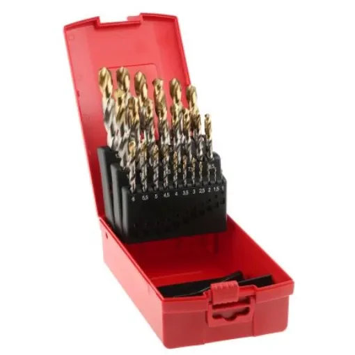 Dormer 25-Piece Twist Drill Bit Set for Multi-Material, 13mm Max, 1mm Min, HSS-TiN Bits - A095204 product image