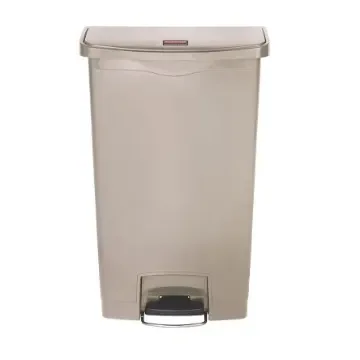 Rubbermaid Commercial Products Slim Jim 68L Beige Pedal PE Waste Bin - 1883460 product image