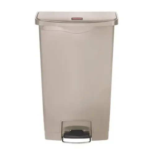 Rubbermaid Commercial Products Slim Jim 68L Beige Pedal PE Waste Bin - 1883460 product image