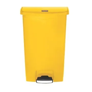 Rubbermaid Commercial Products Slim Jim 68L Yellow Pedal PE Waste Bin - 1883577 product image