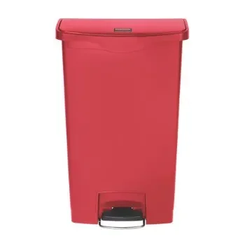 Rubbermaid Commercial Products Slim Jim 68L Red Pedal PE Waste Bin - 1883568 product image