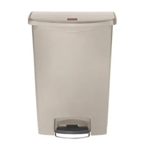 Rubbermaid Commercial Products Slim Jim 90L Beige Pedal PE, PP Waste Bin - 1883552 product image