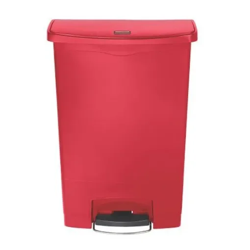 Rubbermaid Commercial Products Slim Jim 90L Red Pedal PE, PP Waste Bin - 1883570 product image